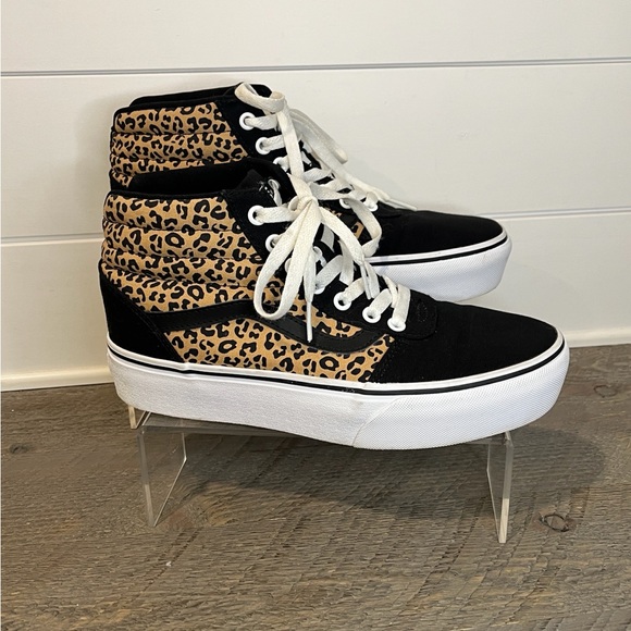 Vans Ward Hi Platform Cheetah Leopard Skate High Top Shoes - Size 8.5 - Picture 3 of 8